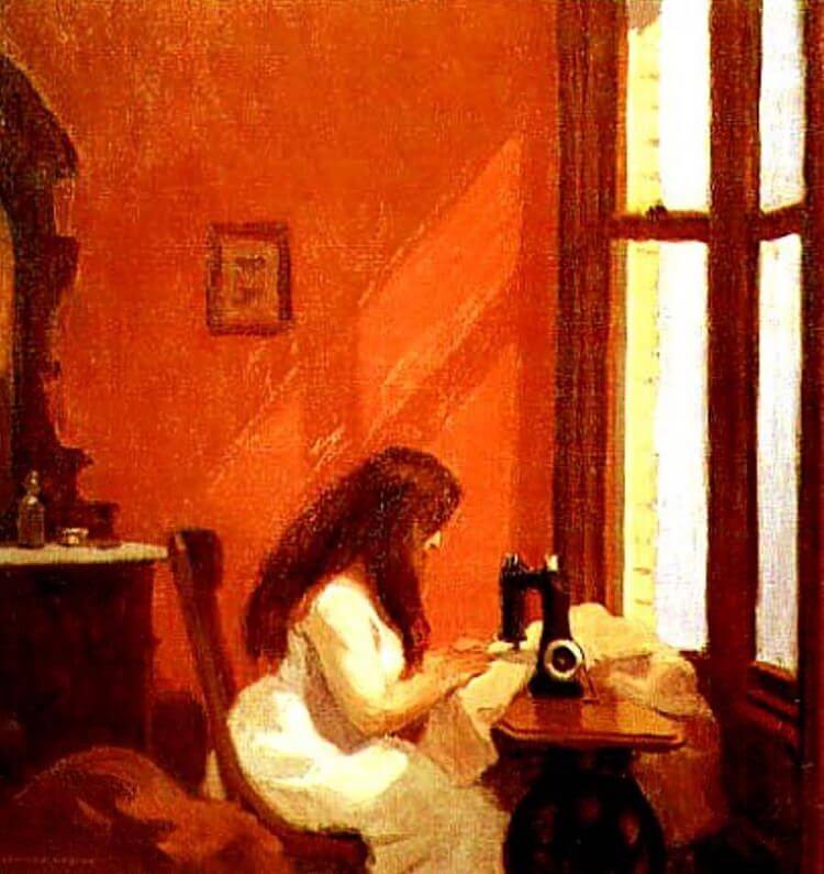 Girl at Sewing Machine, 1921 by Edward Hopper